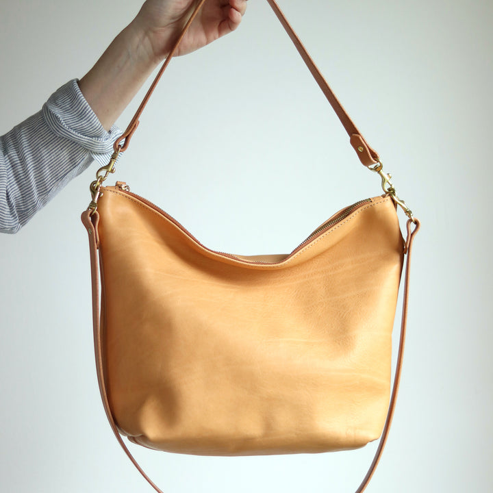 Beige Hobo Crossbody Bag For Women | Soft Shoulder Bag With Adjustable Strap