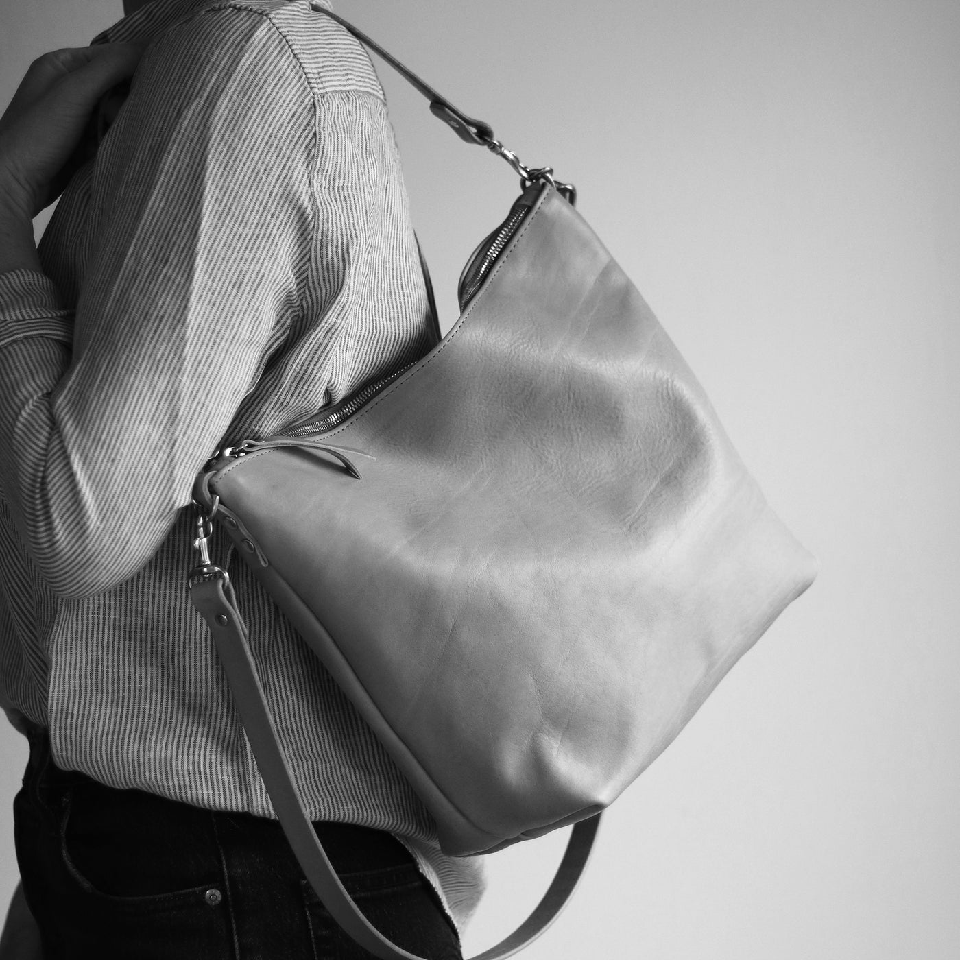 SUMMER SECONDS SALE - Large Slouchy Hobo Crossbody - Brown Pebble No. 2