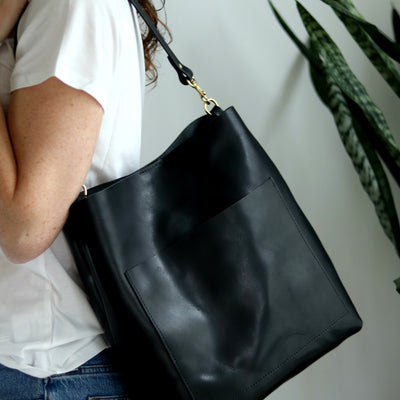 Leather Day Bag - Luxe Black