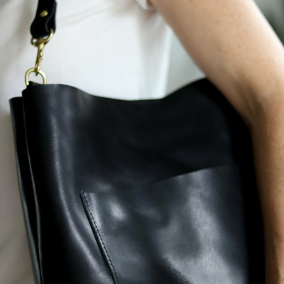 Leather Day Bag - Luxe Black