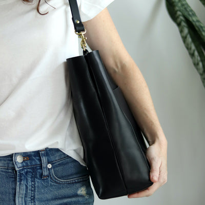 Leather Day Bag - Luxe Black