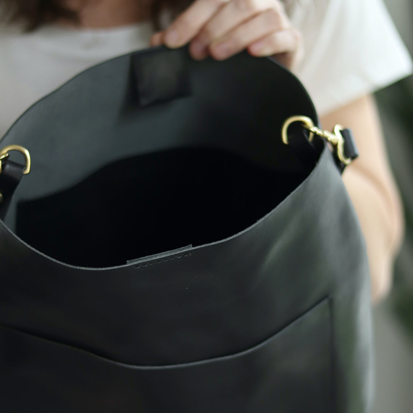 Leather Day Bag - Luxe Black