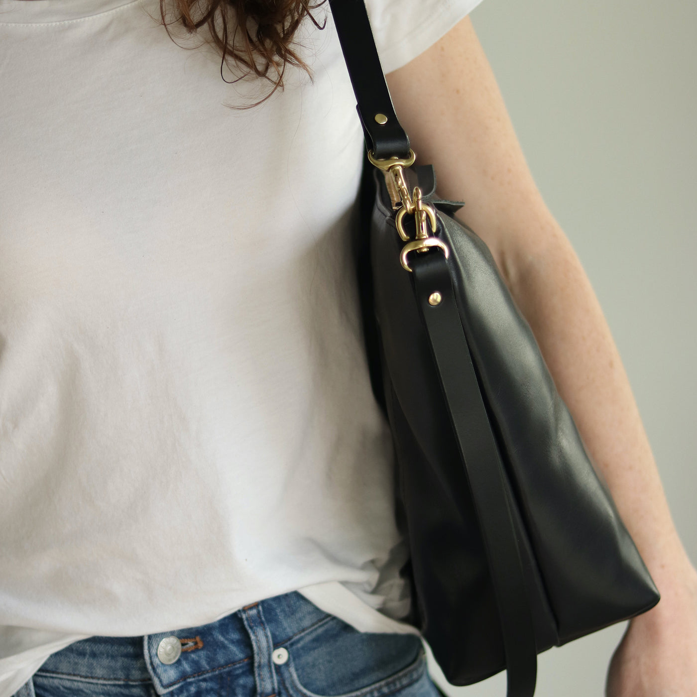 Large Slouchy Hobo Crossbody - Luxe Black