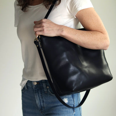 Large Slouchy Hobo Crossbody - Luxe Black