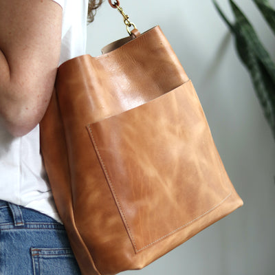 Summer Seconds Sale - Leather Day Bag - Distressed Brown No. 1