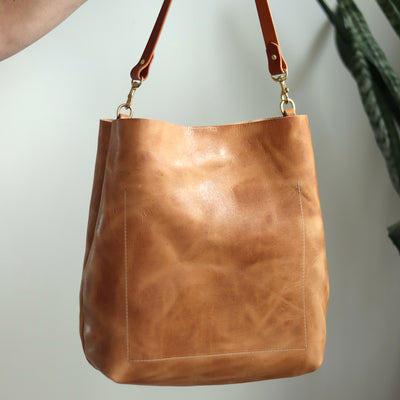 Summer Seconds Sale - Leather Day Bag - Distressed Brown No. 1