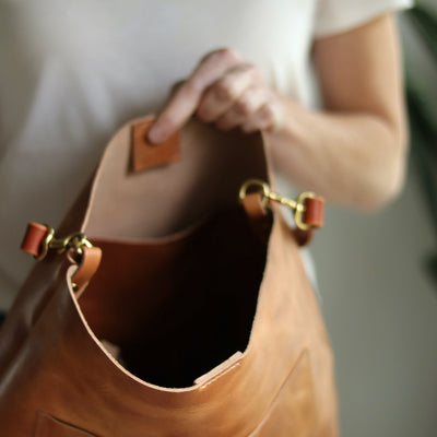 Summer Seconds Sale - Leather Day Bag - Distressed Brown No. 2