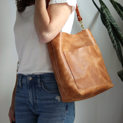 Summer Seconds Sale - Leather Day Bag - Distressed Brown No. 2