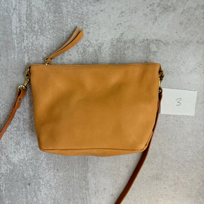 Summer Seconds Sale - Small Leather Convertible Crossbody Clutch Bag - Beige No. 3