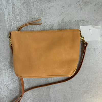 Summer Seconds Sale - Small Leather Convertible Crossbody Clutch Bag - Beige No. 9