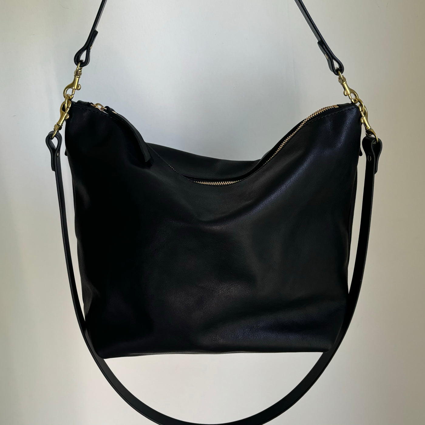 SUMMER SECONDS SALE - Large Slouchy Hobo Crossbody - Black No. 2