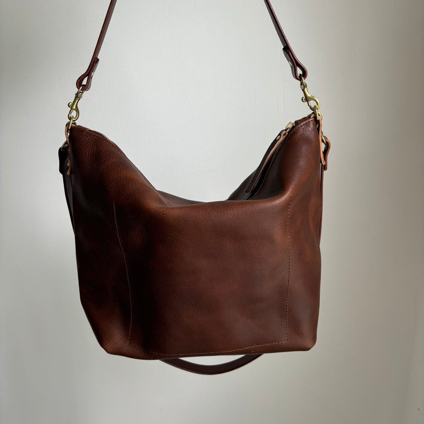 SUMMER SECONDS SALE - Large Slouchy Hobo Crossbody - Brown Pebble No. 1