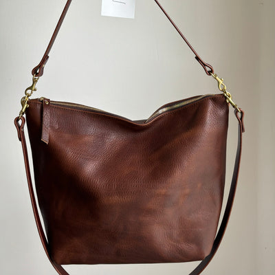 SUMMER SECONDS SALE - Large Slouchy Hobo Crossbody - Brown Pebble No. 2