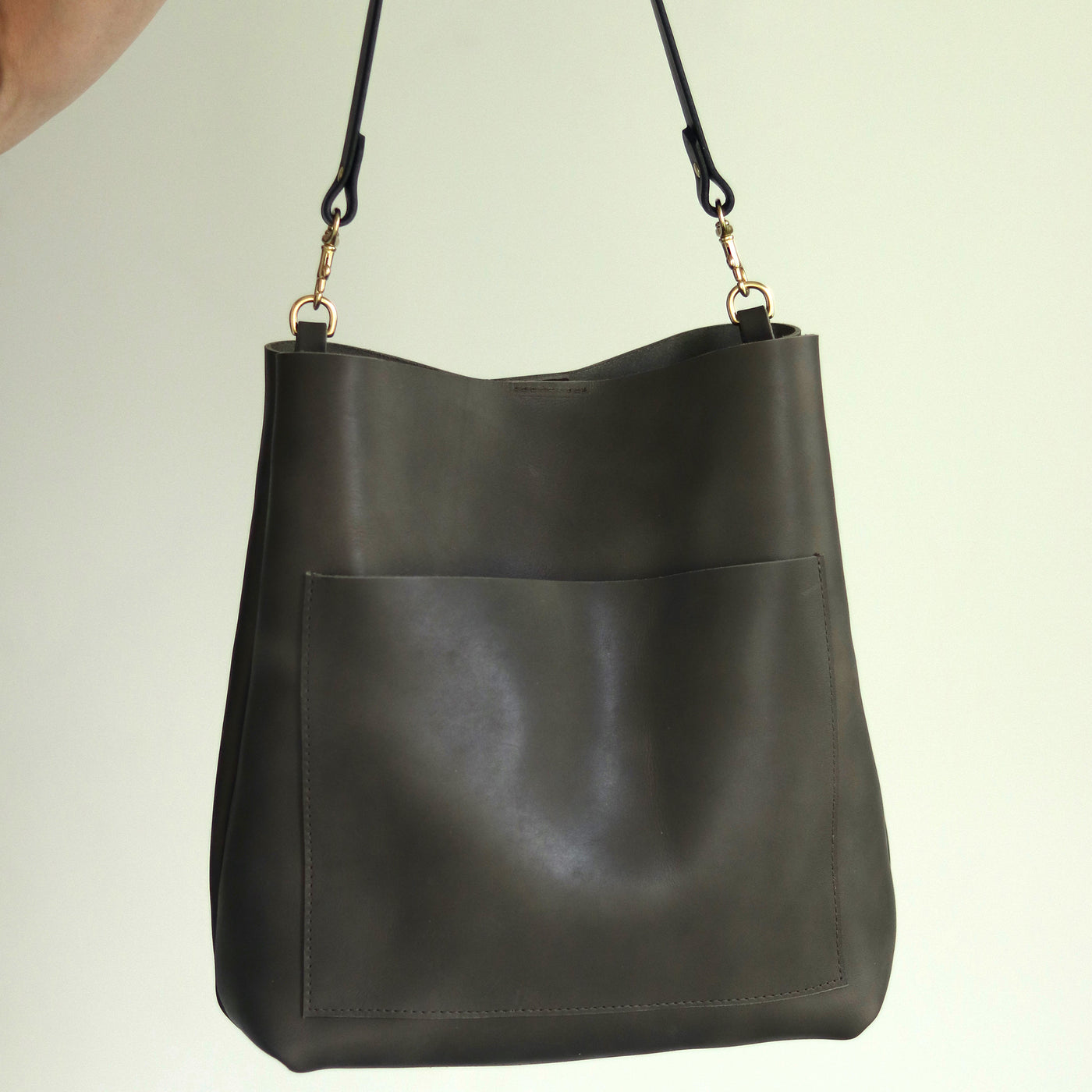 Leather Day Bag - Charcoal Gray