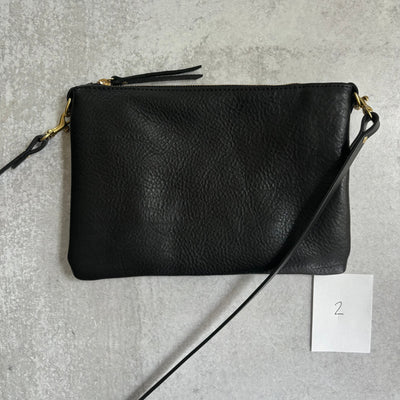 Summer Seconds Sale - Small Leather Crossbody Clutch Bag - Black Pebble No. 2