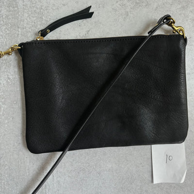 Summer Seconds Sale - Small Leather Crossbody Clutch Bag - Black Pebble No. 10