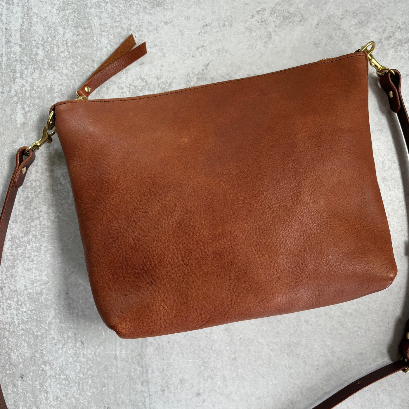 Summer Seconds Sale Crossbody Bag with Monogram - Cognac Pebble