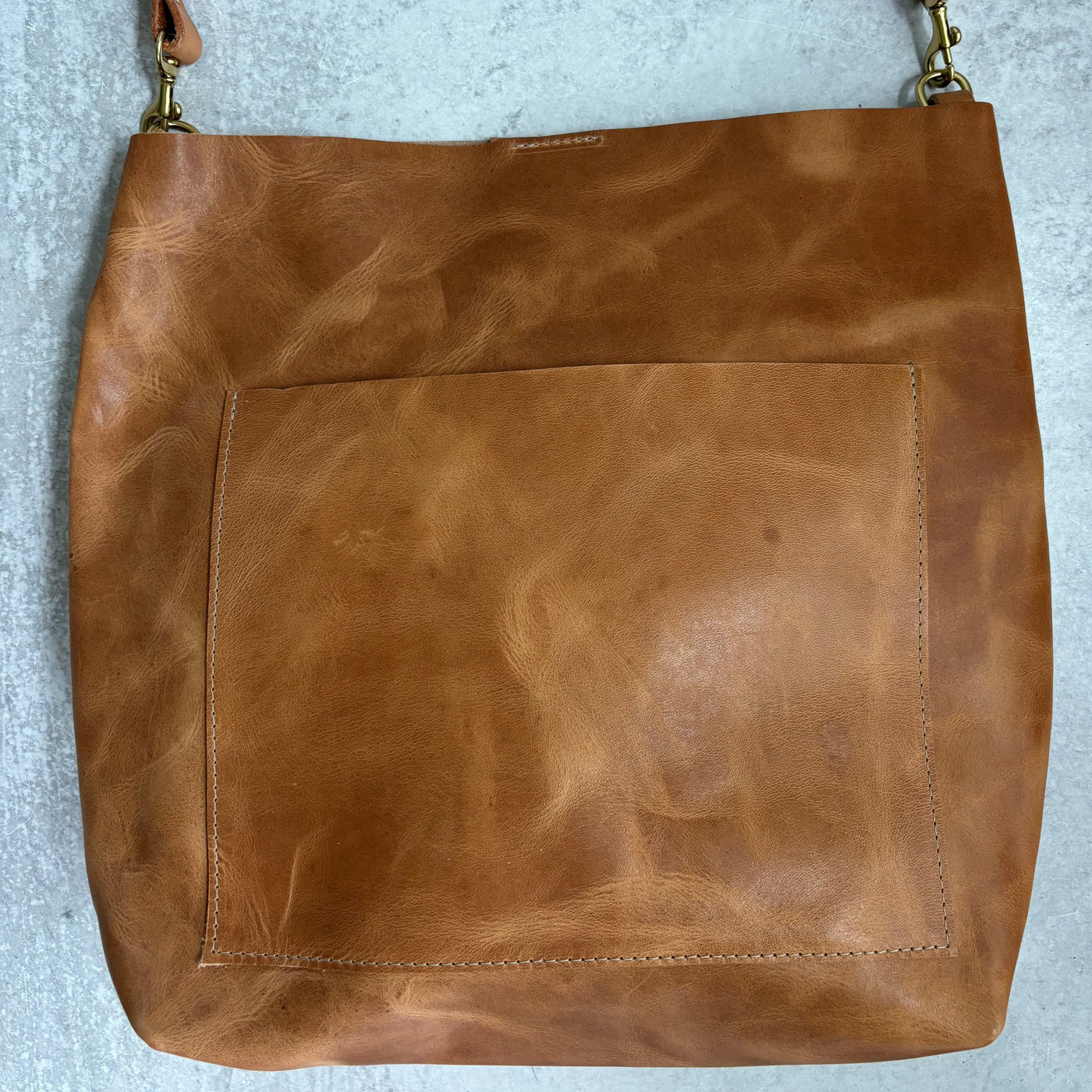 Summer SecondS Sale - Leather Day Bag - Honey Brown Pull Up