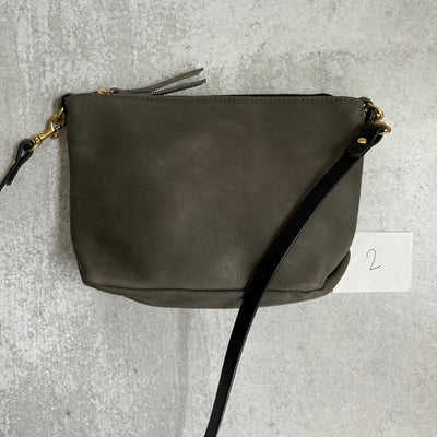 Summer Seconds Sale - Small Leather Convertible Crossbody Clutch Bag - Charcoal Gray No. 2