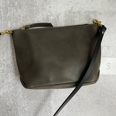 Summer Seconds Sale - Small Leather Convertible Crossbody Clutch Bag - Charcoal Gray No. 3