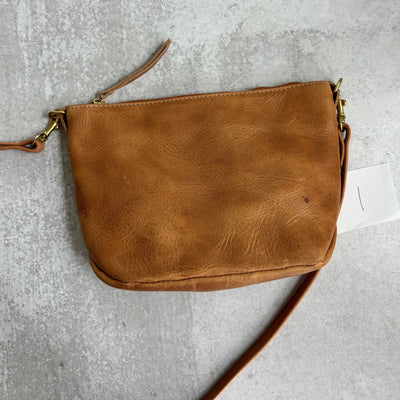 Summer Seconds Sale - Small Leather Convertible Crossbody Clutch Bag - Honey Brown Pull Up No. 1