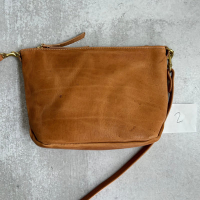 Summer Seconds Sale - Small Leather Convertible Crossbody Clutch Bag - Honey Brown Pull Up No. 2