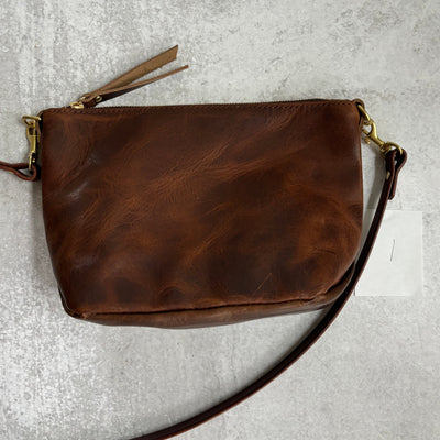 Summer Seconds Sale - Small Leather Convertible Crossbody Clutch Bag - Dark Brown Pull Up No. 1