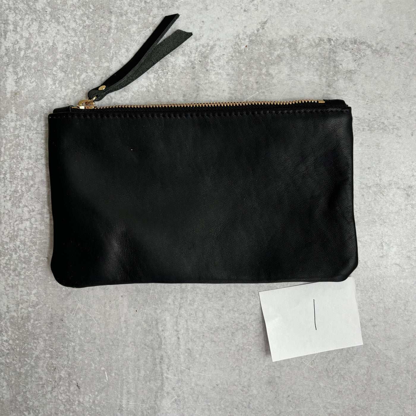 Summer Seconds Sale - Personalized Leather Zip Clutch - Soft and Slouchy Black No. 1