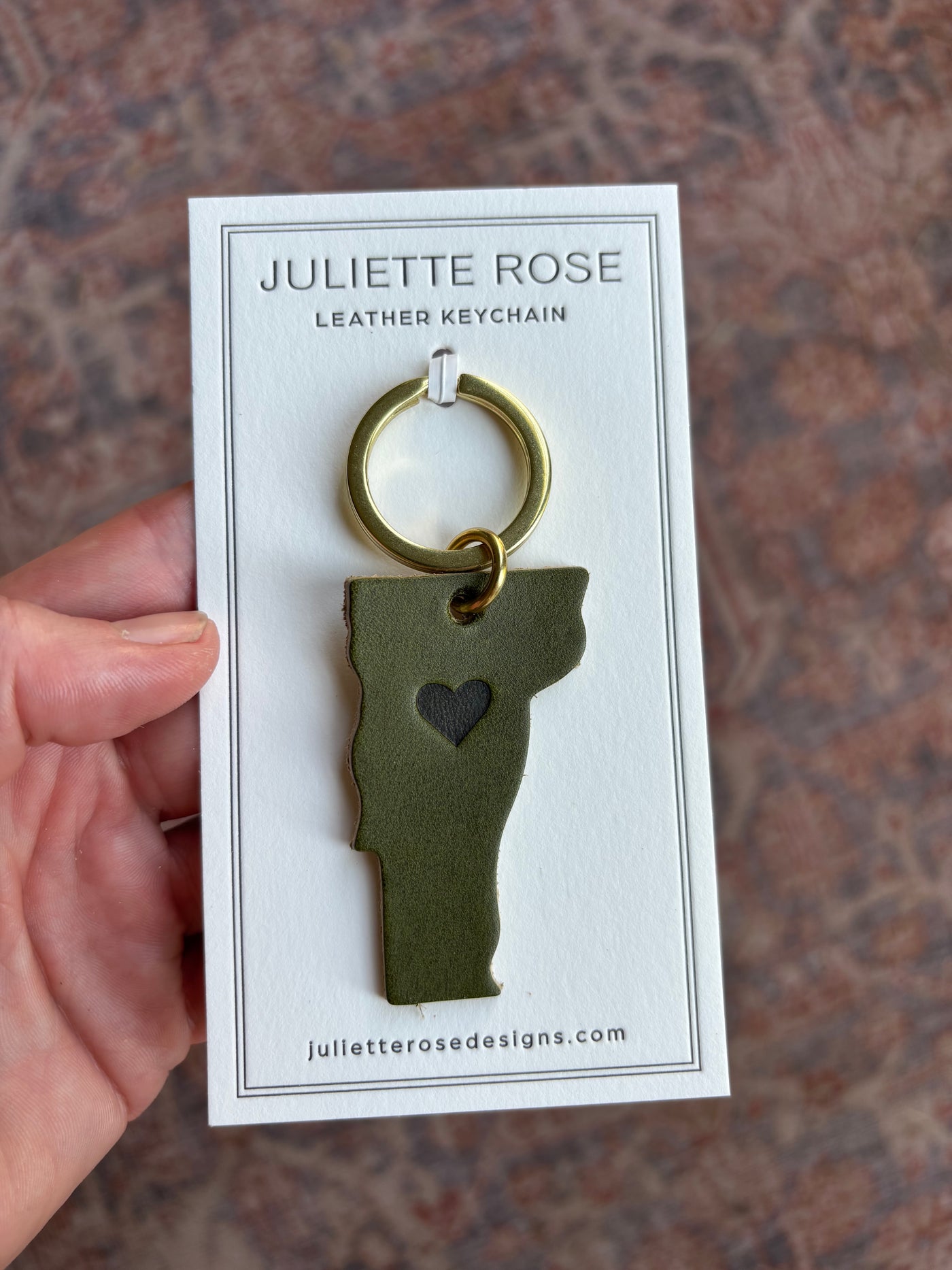 Vermont State Leather Keychain