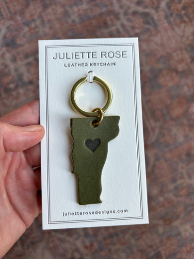 Vermont State Leather Keychain