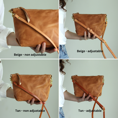 Summer Seconds Sale - Small Leather Convertible Crossbody Clutch Bag - Honey Brown Pull Up No. 1