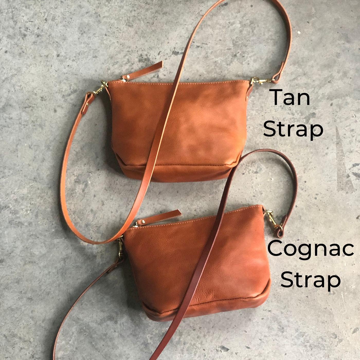 SALE Small Leather Convertible Crossbody Clutch Bag - Saddle Brown