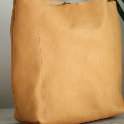 Leather Day Bag - Natural Pebble