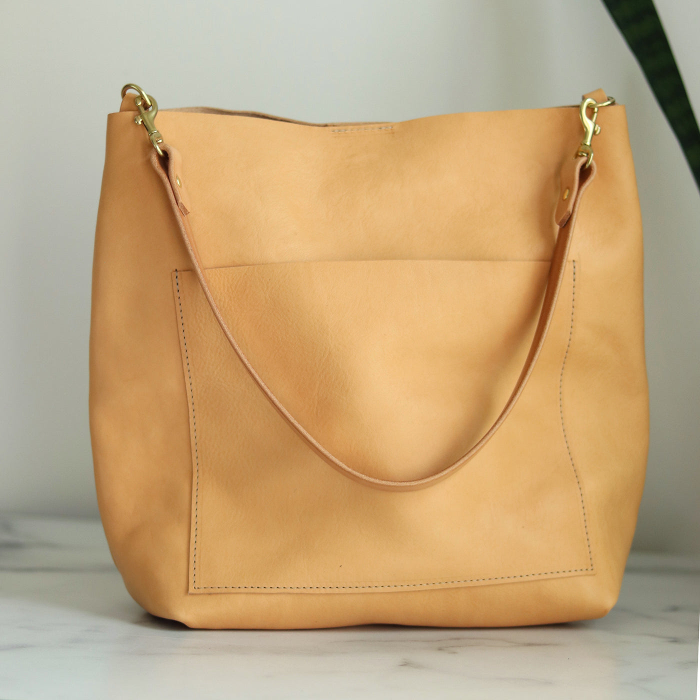 Summer Seconds Sale - Leather Day Bag - Beige No. 1