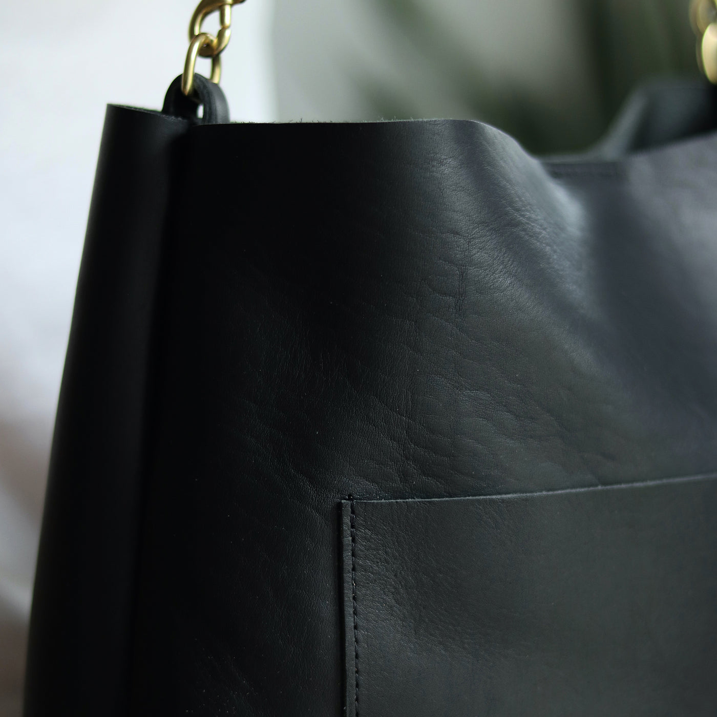 Leather Day Bag - Soft and Slouchy Black