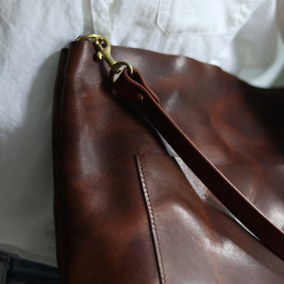 Summer Seconds Sale - Leather Day Bag - Dark Brown Pull Up No. 2