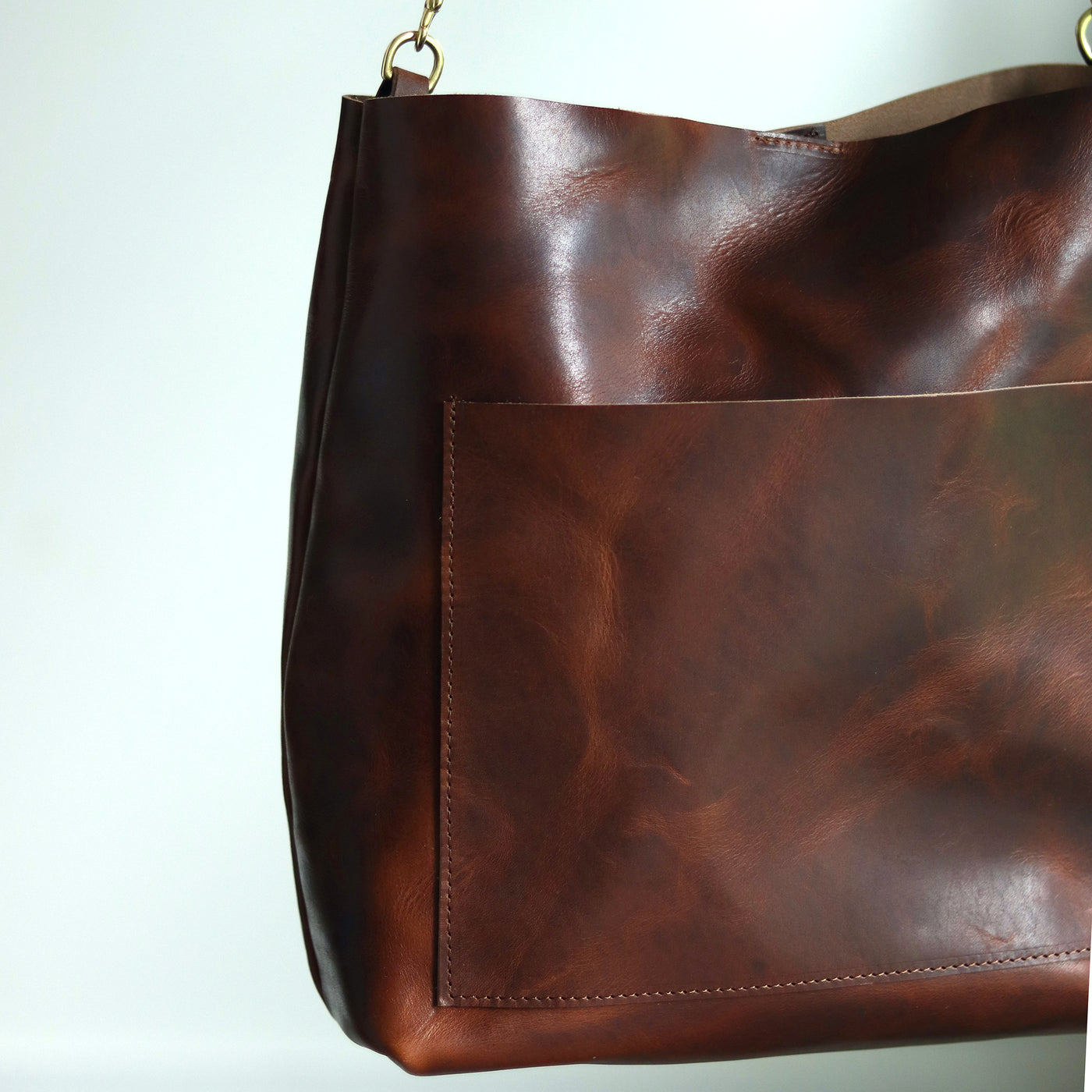 Summer Seconds Sale - Leather Day Bag - Dark Brown Pull Up No. 2