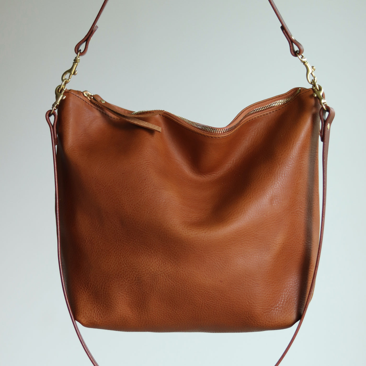 Large Slouchy Hobo Crossbody - Brown Pebble