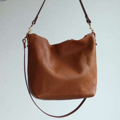 Large Slouchy Hobo Crossbody - Brown Pebble