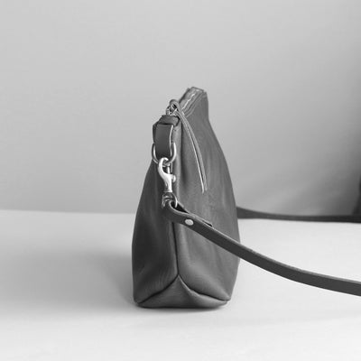 SALE Small Leather Convertible Crossbody Clutch Bag - Saddle Brown