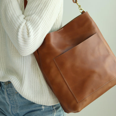 Leather Day Bag - Tan (Structured)