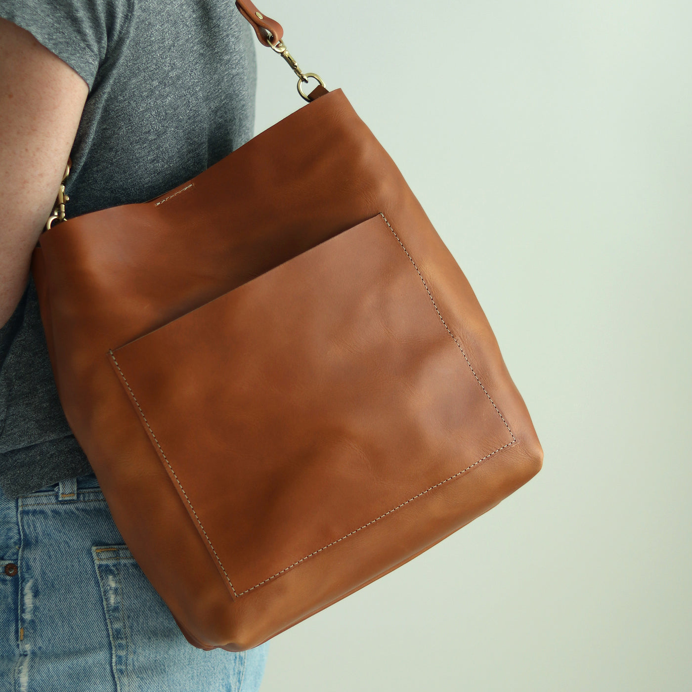 Leather Day Bag - Tan (Structured)