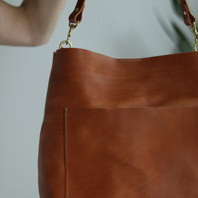 Leather Day Bag - Tan (Structured)