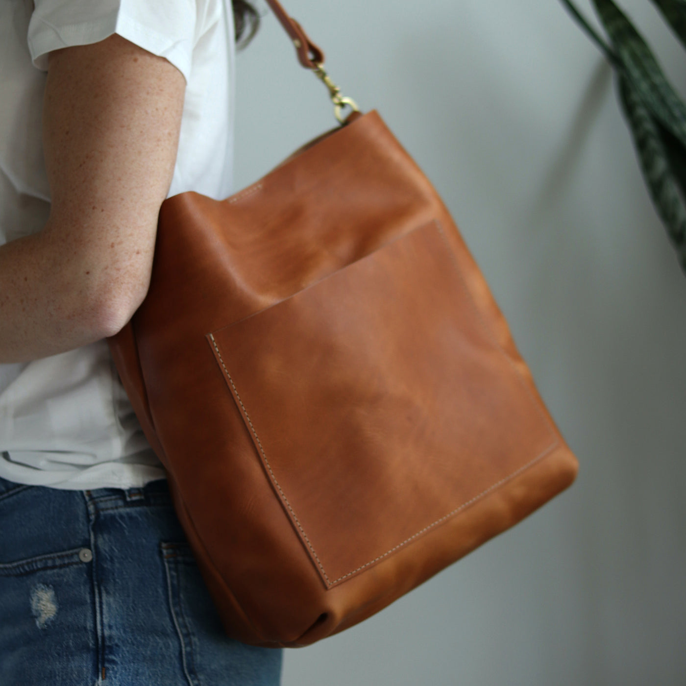 Leather Day Bag - Tan (Structured)