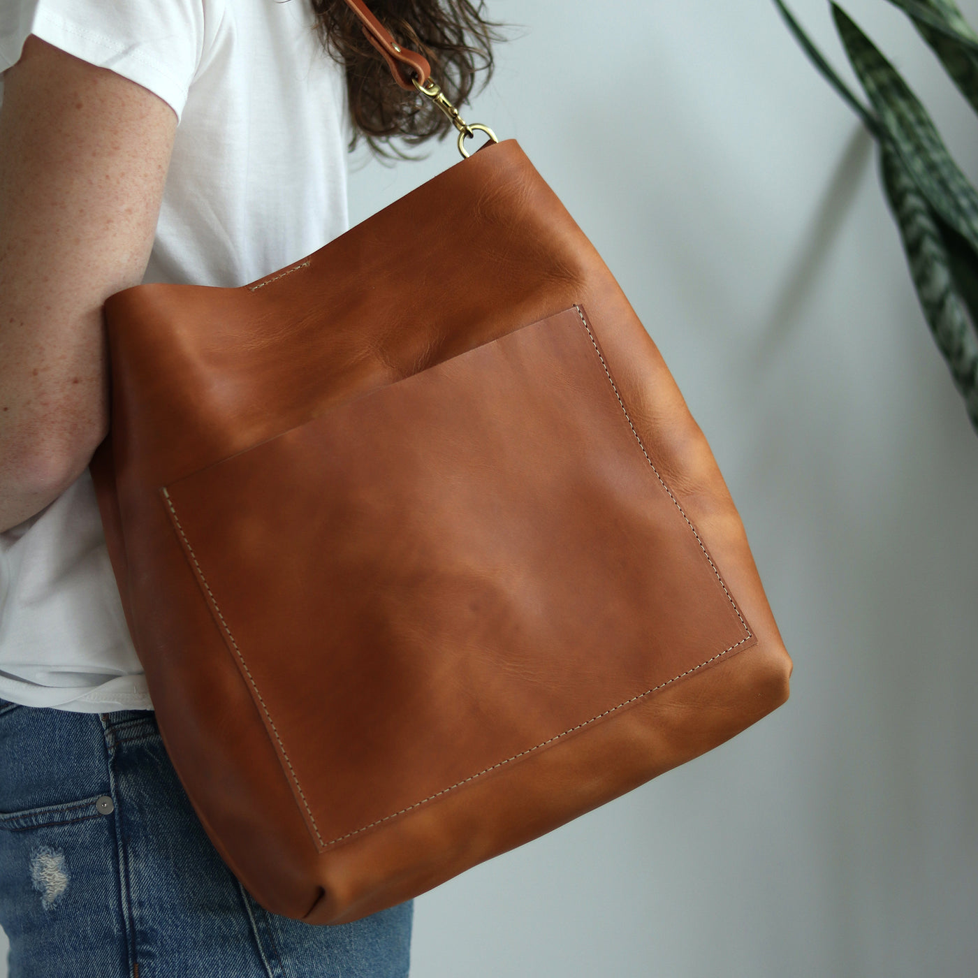 Leather Day Bag - Tan (Structured)