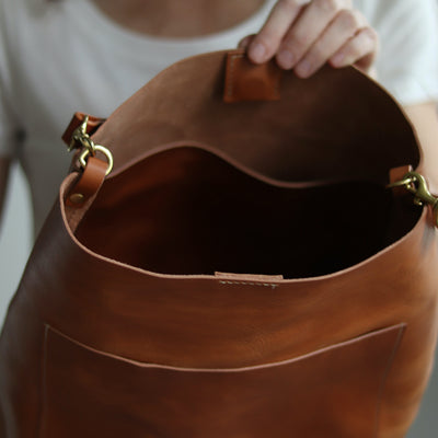 Leather Day Bag - Tan (Structured)