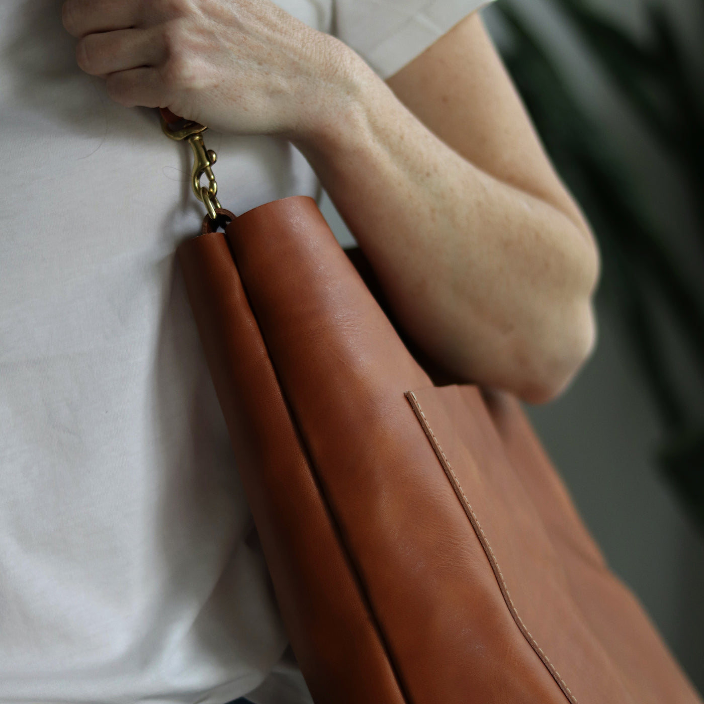 Leather Day Bag - Tan (Structured)