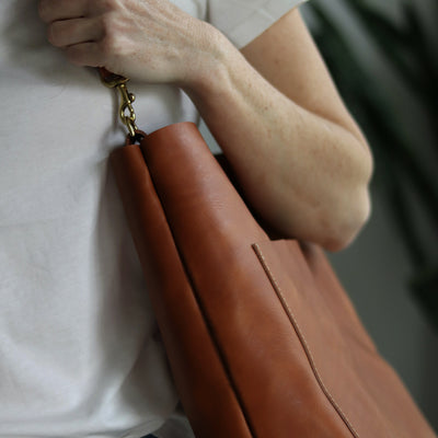 Leather Day Bag - Tan (Structured)