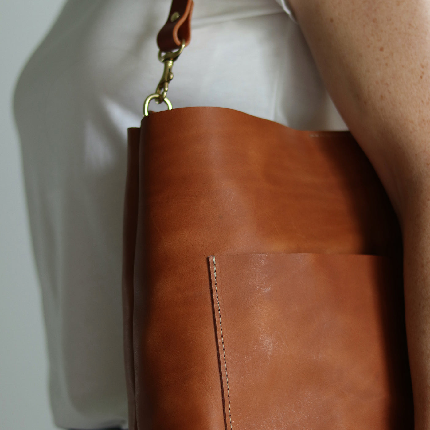 Leather Day Bag - Tan (Structured)