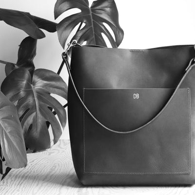 Leather Day Bag - Soft and Slouchy Black